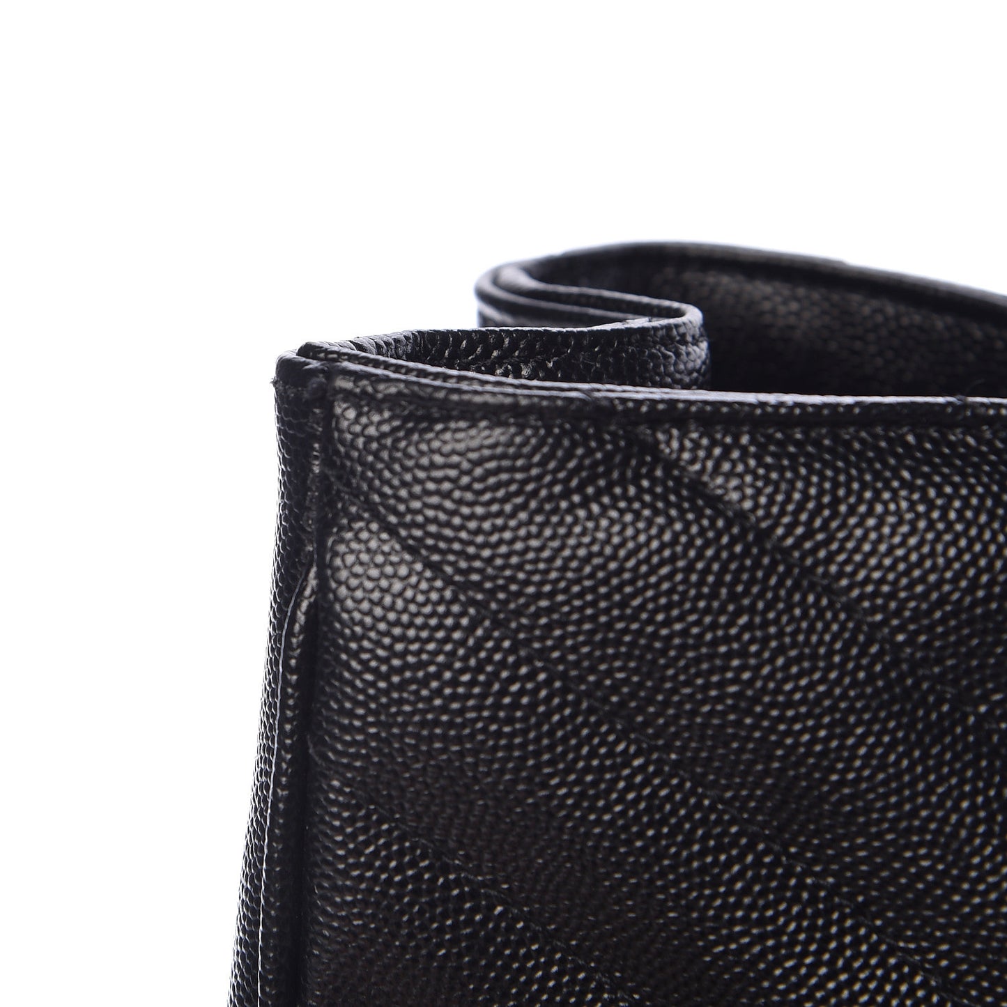 Grain De Poudre Matelasse Chevron Monogram Shopping Bag Black