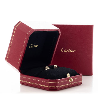 Cartier 18K Pink Yellow White Gold Diamond Trinity Stud Earrings 5 of 5