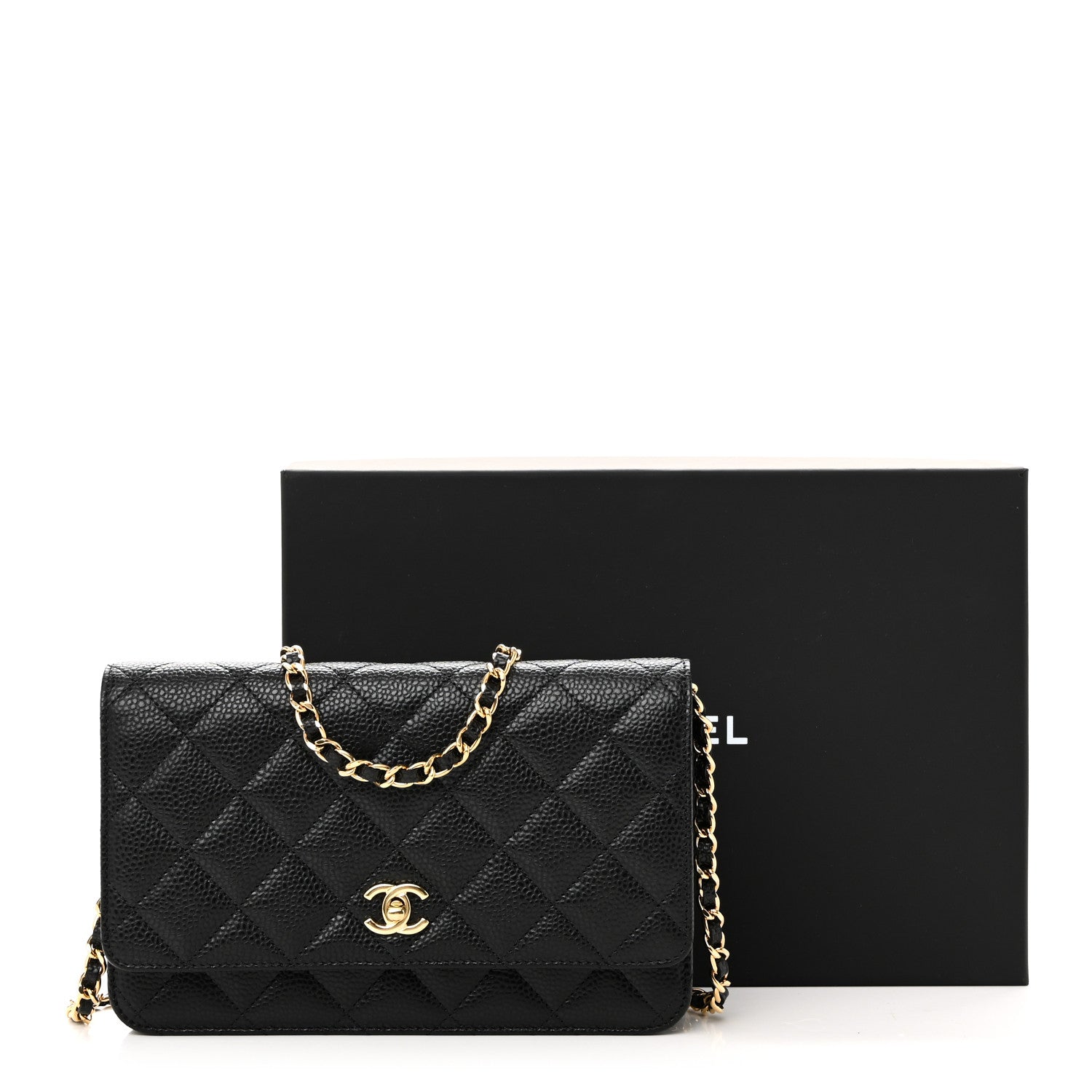 Chanel Caviar Quilted CC Turnlock Wallet On Chain WOC Black 12 of 12