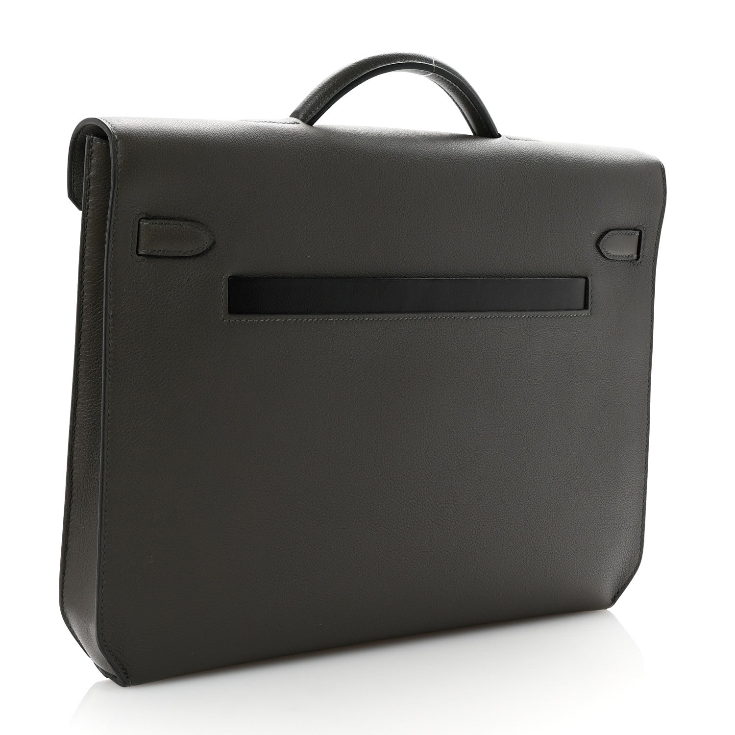 Hermes Evercolor Evergrain Barenia Kelly Depeches 36 Briefcase Vert De Gris Black Fauve 3 of 6