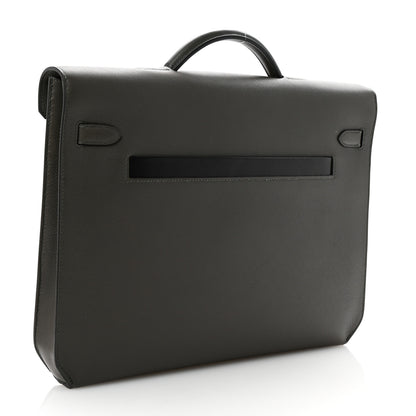 Hermes Evercolor Evergrain Barenia Kelly Depeches 36 Briefcase Vert De Gris Black Fauve 3 of 6