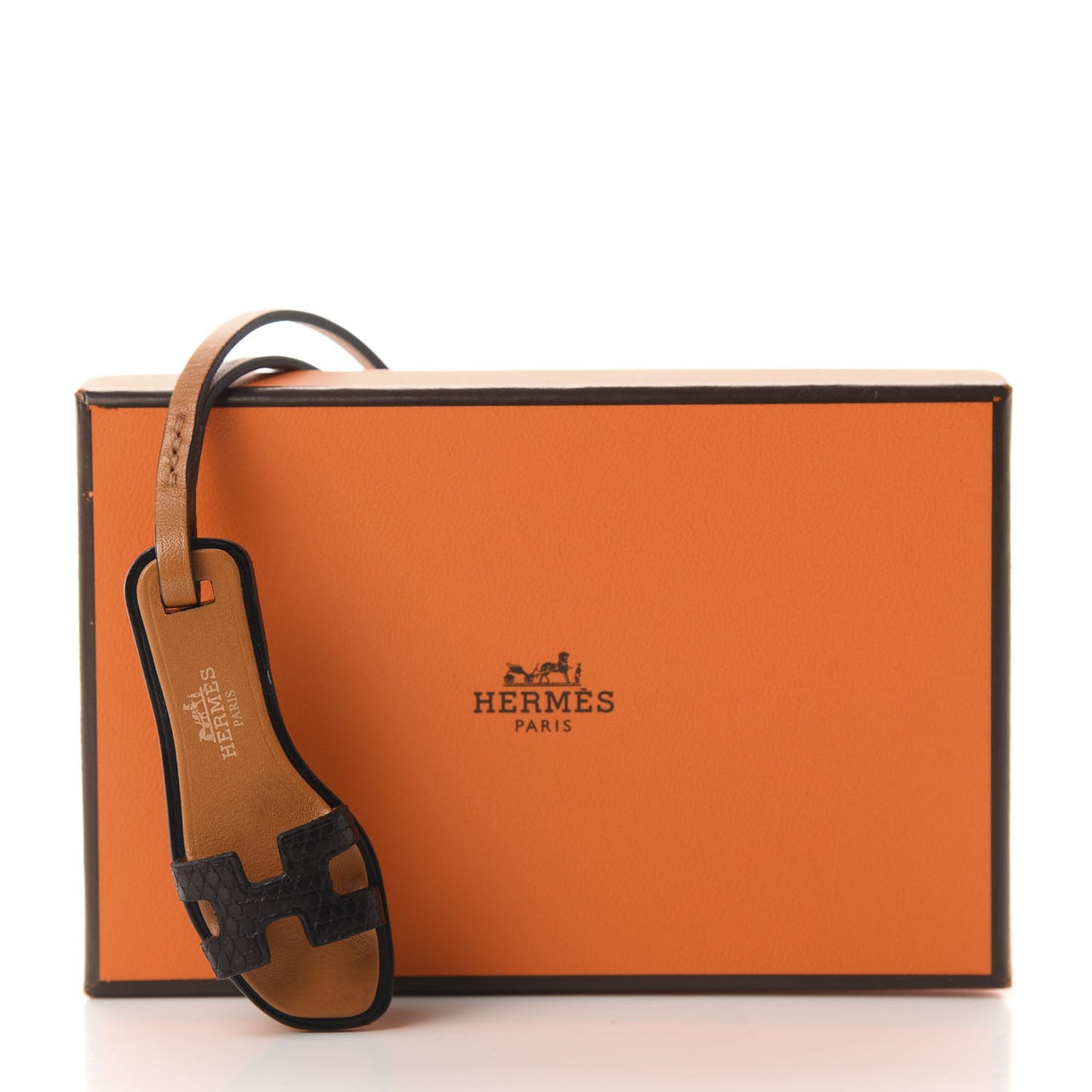 Lizard Butler Calfskin Hunter Oran Nano Bag Charm Black