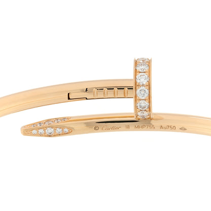 Cartier 18K Yellow Gold Diamond Juste Un Clou Bracelet 18 3 of 4