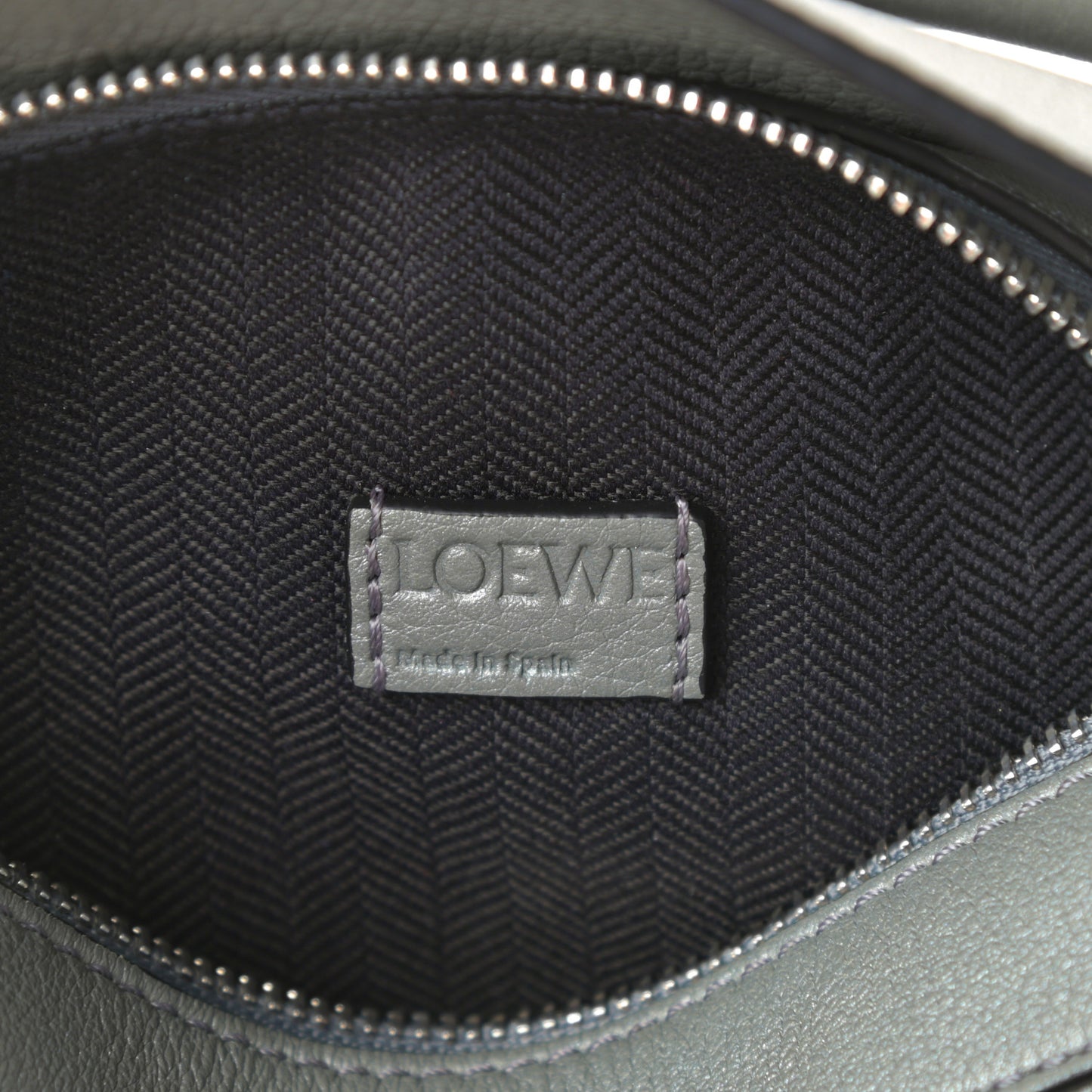 Metallic Calfskin Mini Puzzle Bag Gunmetal