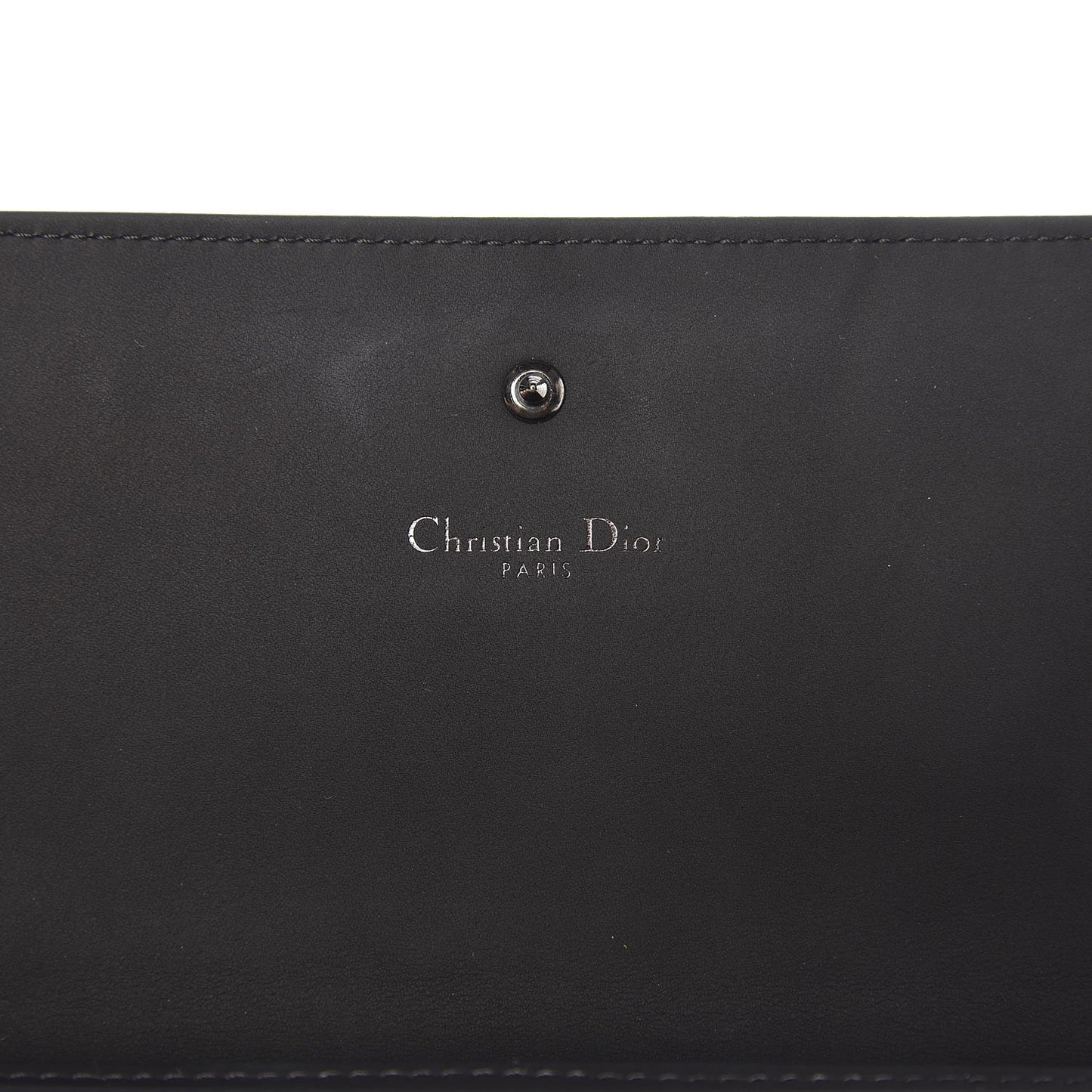 Ultra Matte Calfskin Studded Diorama Croisiere Chain Wallet Black
