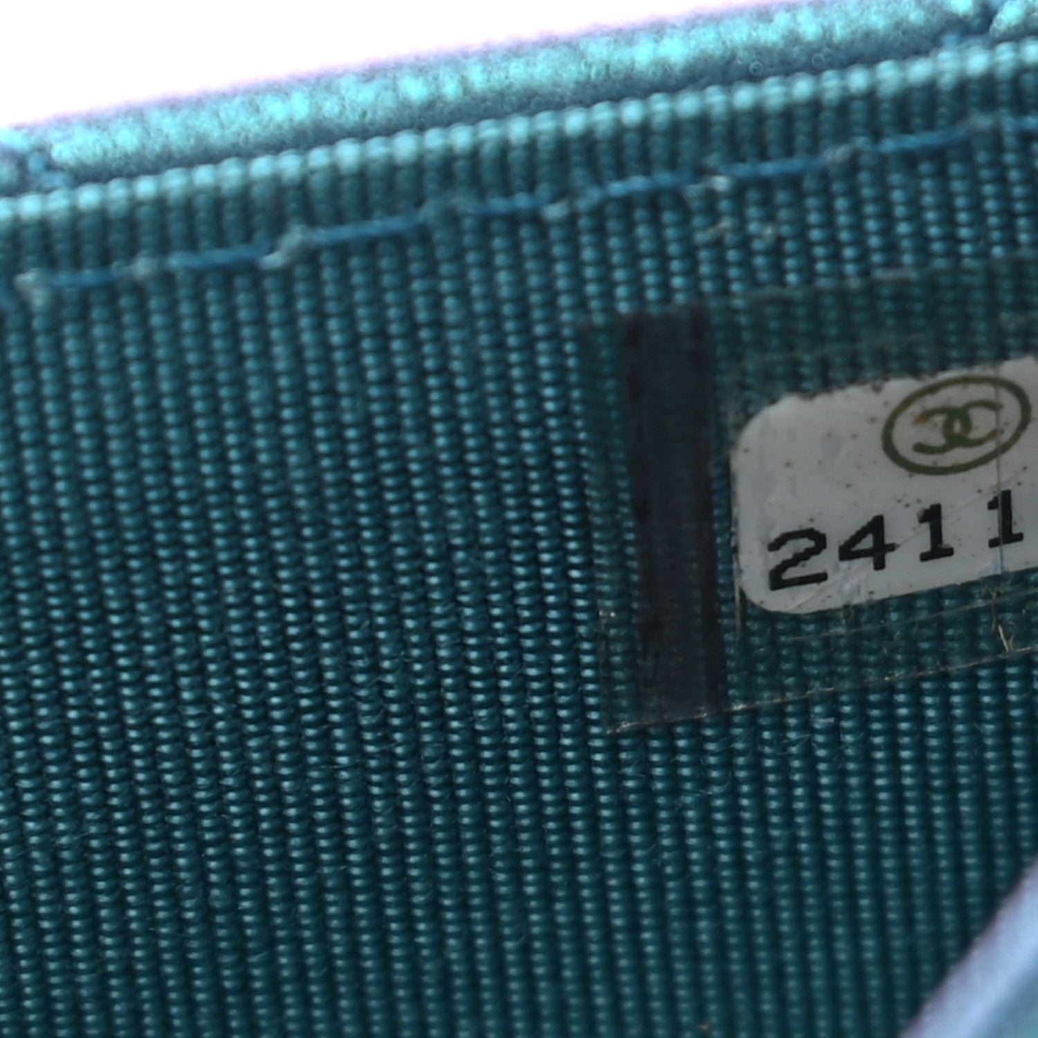 Chanel Iridescent Lambskin Quilted Flap Card Holder Turquoise 8 of 9