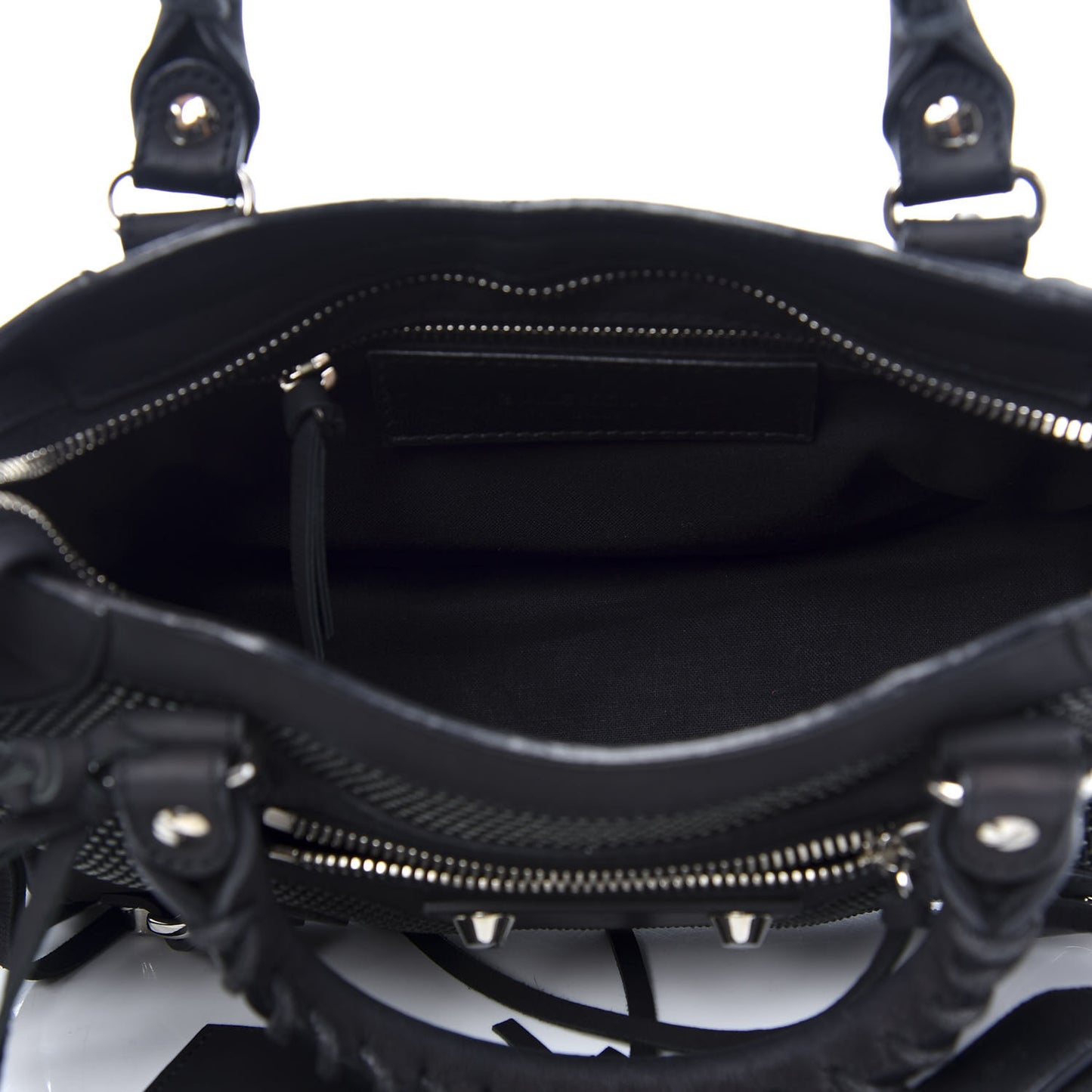 Lambskin Canvas Classic Silver Hardware Mini City Black