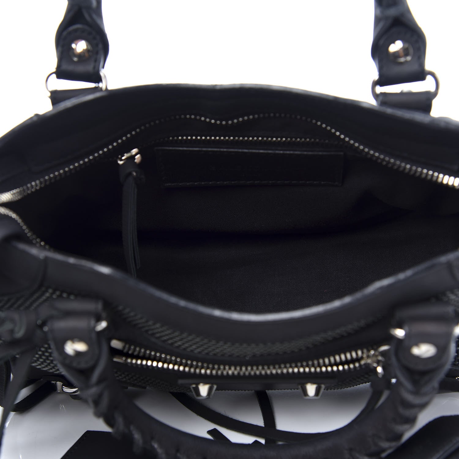 Balenciaga Lambskin Canvas Classic Silver Hardware Mini City Black 6 of 10