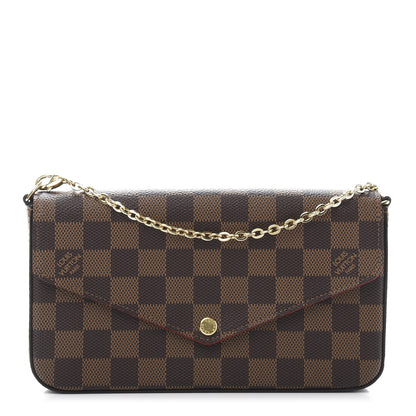 Louis Vuitton Damier Ebene Pochette Felicie Chain Wallet 1 of 10