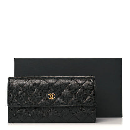 Chanel Caviar Quilted Large Gusset Flap Wallet Black 10 of 10