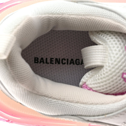 Balenciaga Fabric Mesh Clear Sole Womens Triple S Sneakers 37 White Pink 6 of 8