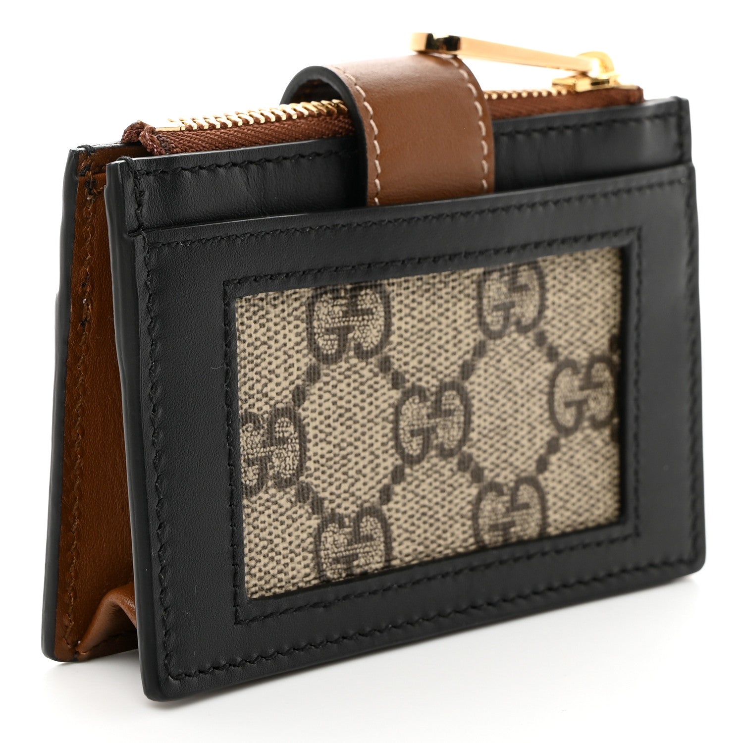 Gucci GG Supreme Monogram Padlock Card Case Beige Ebony 3 of 7