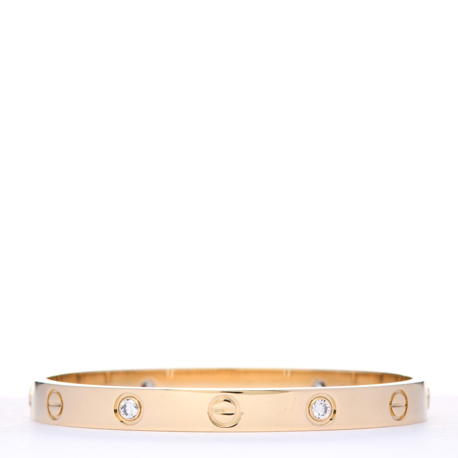 Cartier 18K Yellow Gold 4 Diamond LOVE Bracelet 16 3 of 8
