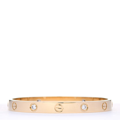 Cartier 18K Yellow Gold 4 Diamond LOVE Bracelet 16 3 of 8