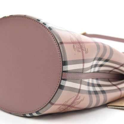 Burberry Haymarket Check Colours Small Lorne Bucket Crossbody Light Elderberry 8 of 9