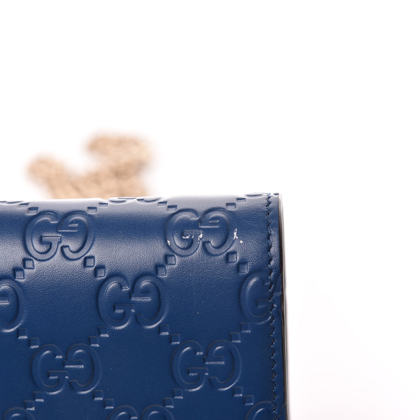 Guccissima Signature Bi-Color Bowy Chain Wallet Blue Dark Cipria