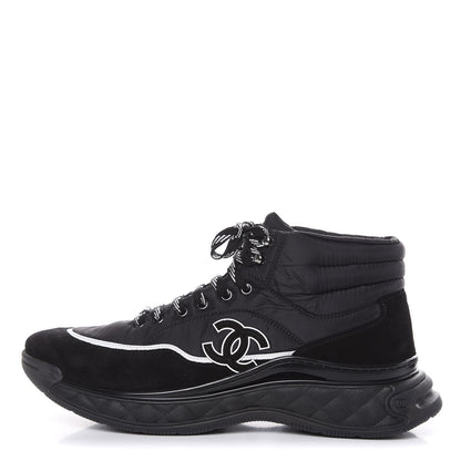 Chanel Fabric Suede Mens CC Sneakers 46 Black 1 of 9