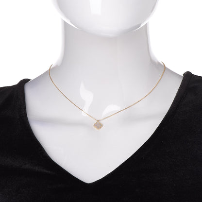 Van Cleef & Arpels 18K Yellow Gold Mother of Pearl Sweet Alhambra Pendant Necklace 2 of 7
