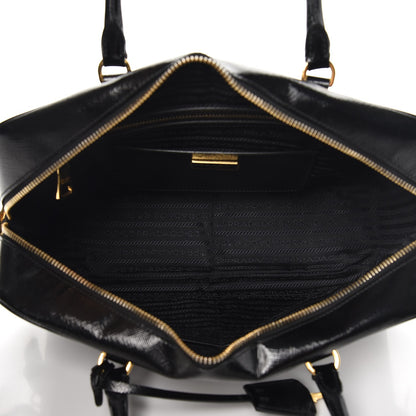 Prada Saffiano Vernice Bauletto Black 6 of 10