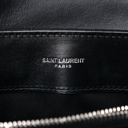 Saint Laurent Calfskin Y Quilted Monogram Small Loulou Chain Satchel Black 7 of 10