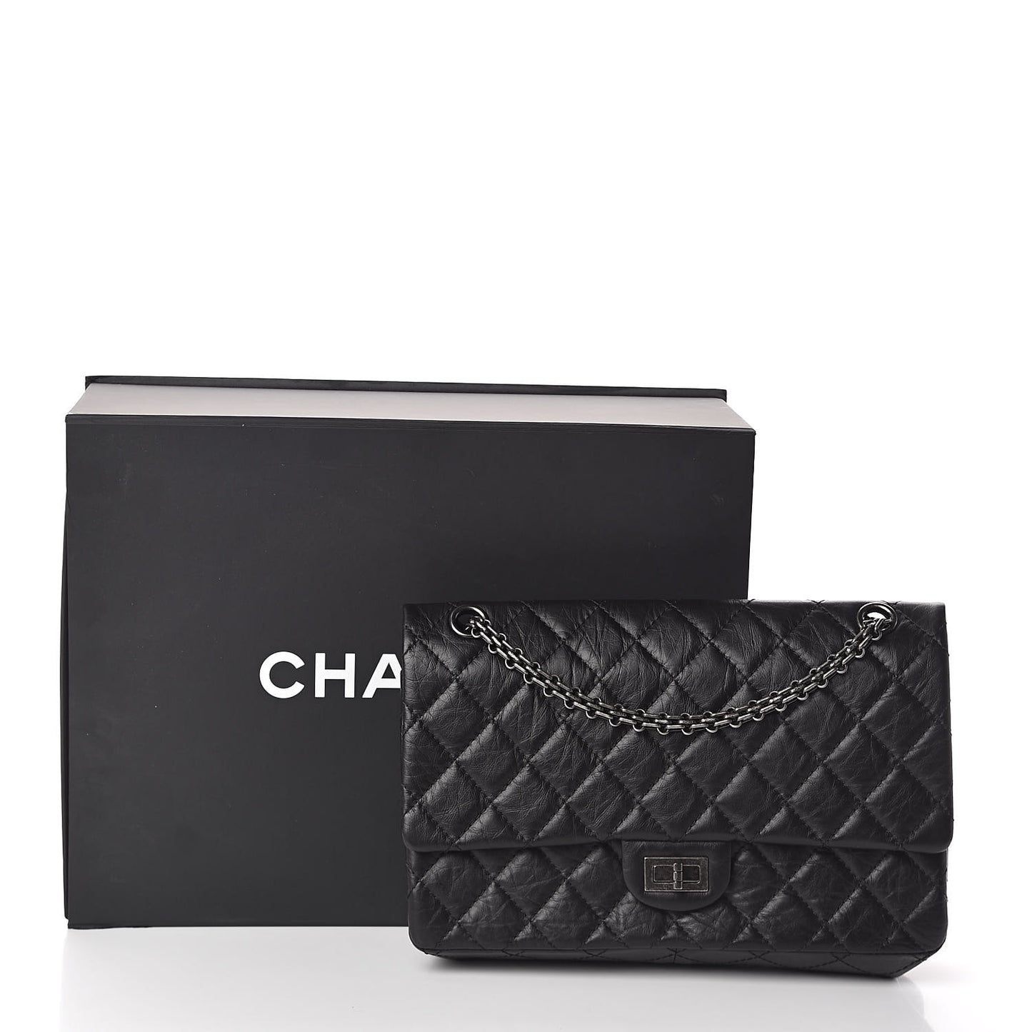 Aged Calfskin Quilted 2.55 Reissue 226 Flap Black