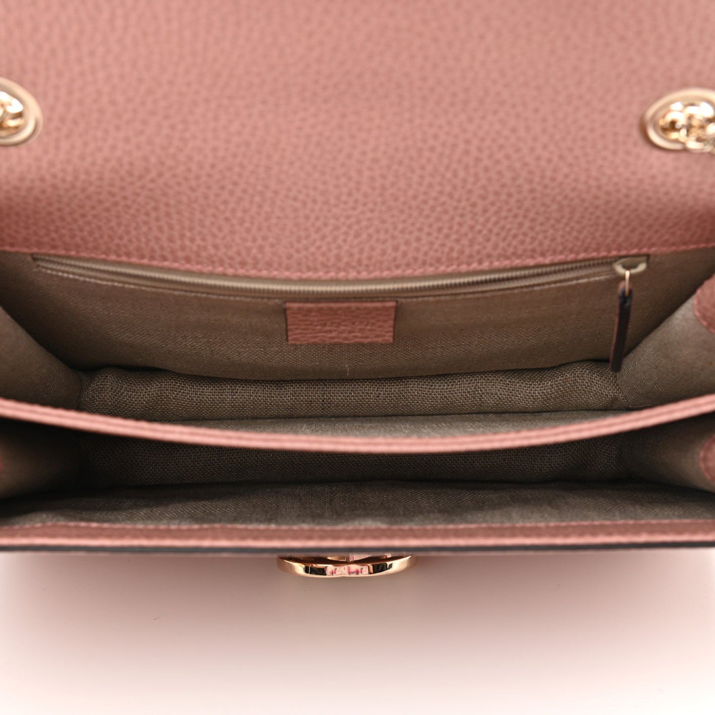 Dollar Calfskin Interlocking G Shoulder Bag Soft Pink