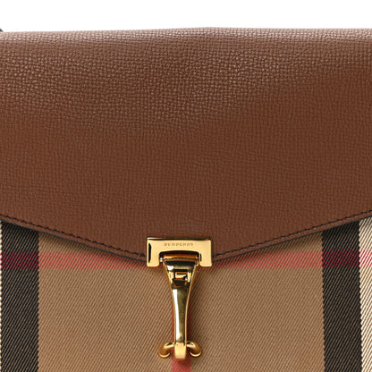 Burberry Derby Calfskin House Check Small Macken Crossbody Bag Tan 8 of 10