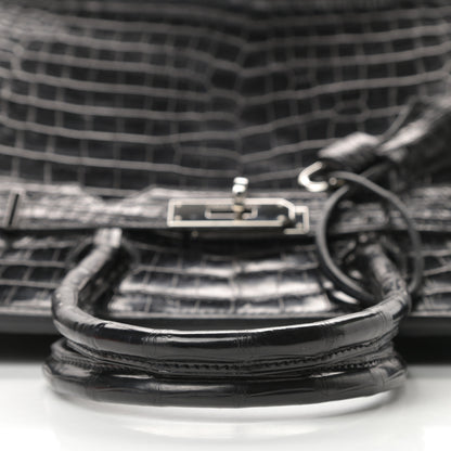 Hermes Matte Niloticus Crocodile Birkin 30 Black 10 of 43