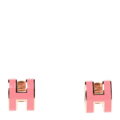 Hermes Rose Gold Lacquered Pop H Earrings Rose Azalee 1 of 3