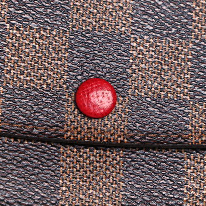 Louis Vuitton Damier Ebene Emilie Wallet Red 8 of 9