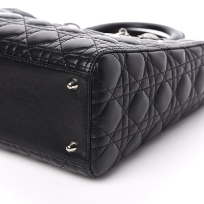 Christian Dior Lambskin Cannage Large Lady Dior Black 10 of 11