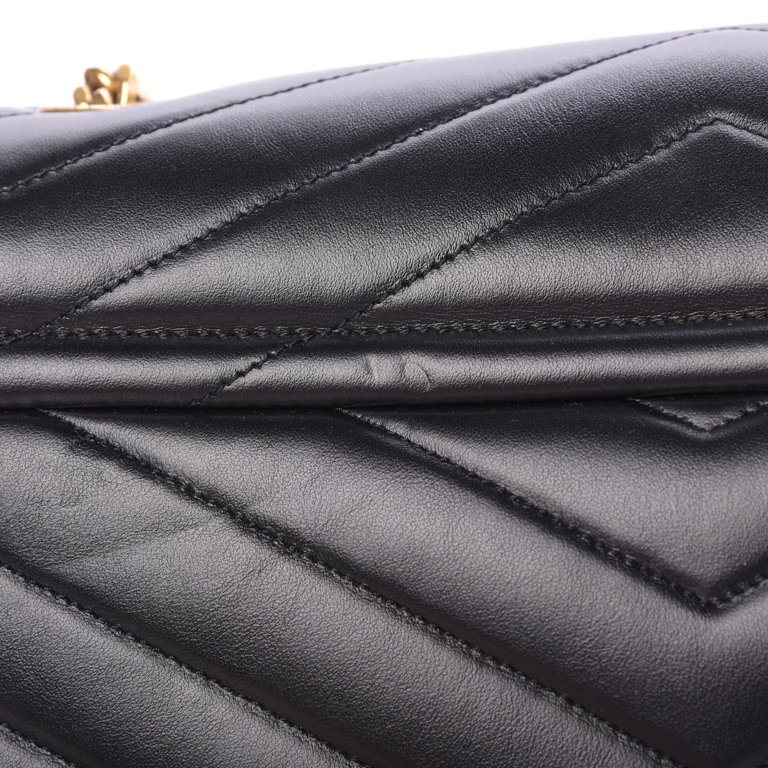 Saint Laurent Calfskin Y Quilted Monogram Large Loulou Chain Satchel Black 11 of 14