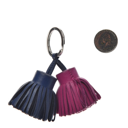 Hermes Lambskin Carmen Uno-Dos Key Holder Bleu Saphir Rose Pourpre 2 of 3