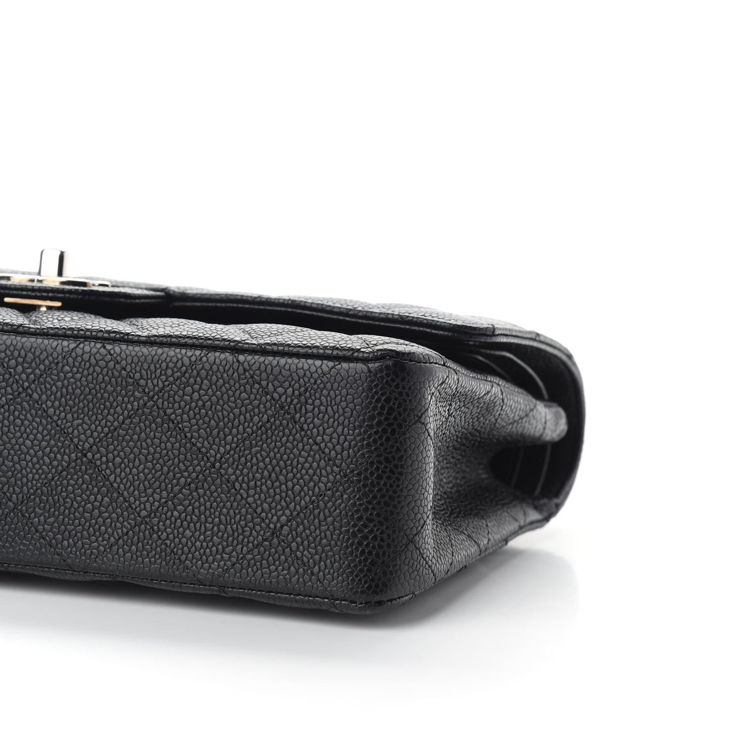 Caviar Quilted Medium Double Flap Black