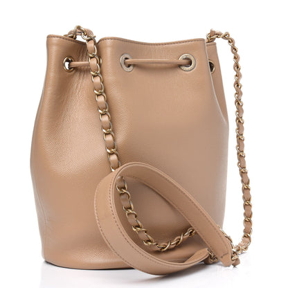 Chanel Caviar Deauville Drawstring Bucket Bag Beige 2 of 4