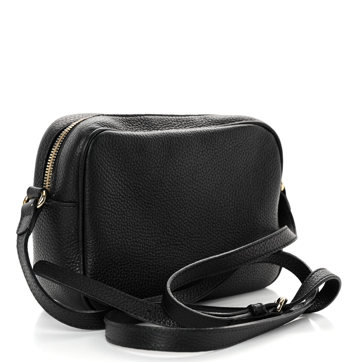 Pebbled Calfskin Small Soho Disco Bag Black