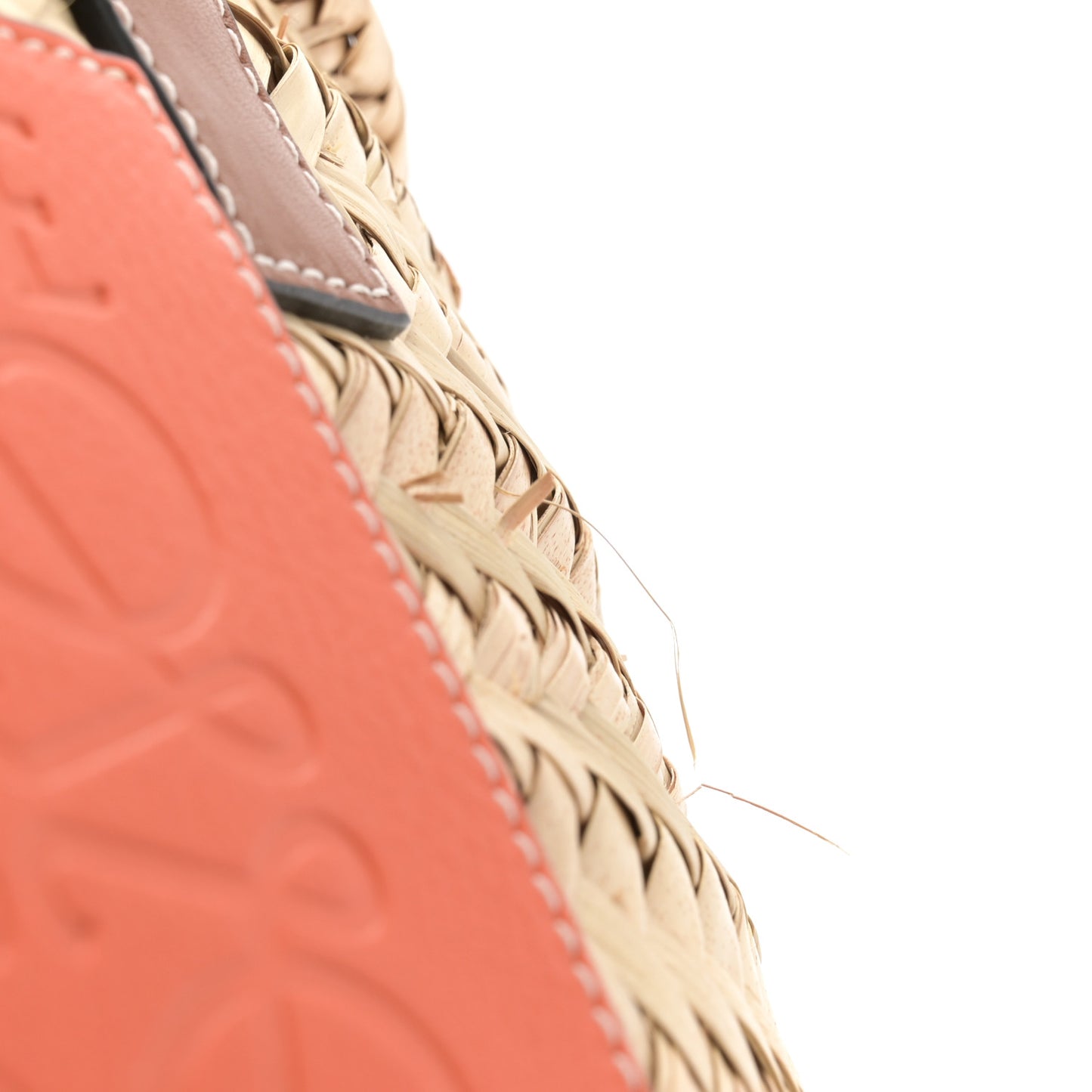 Raffia Small Basket Tote Bag Natural Orange