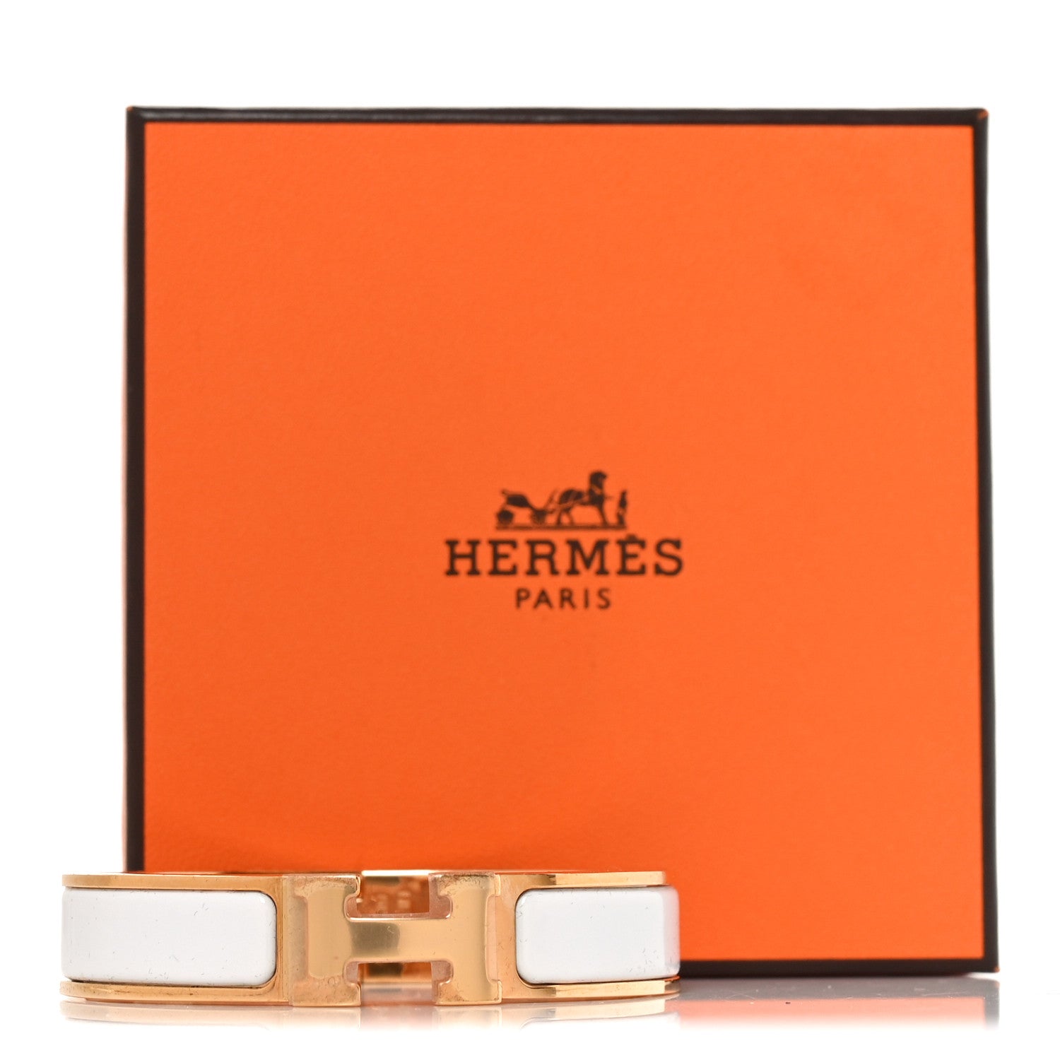 Hermes Enamel Narrow Clic Clac H Bracelet PM White 5 of 5