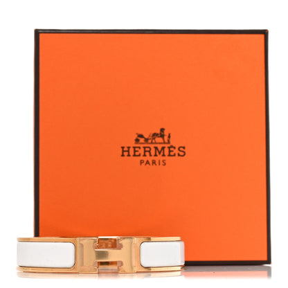 Hermes Enamel Narrow Clic Clac H Bracelet PM White 5 of 5