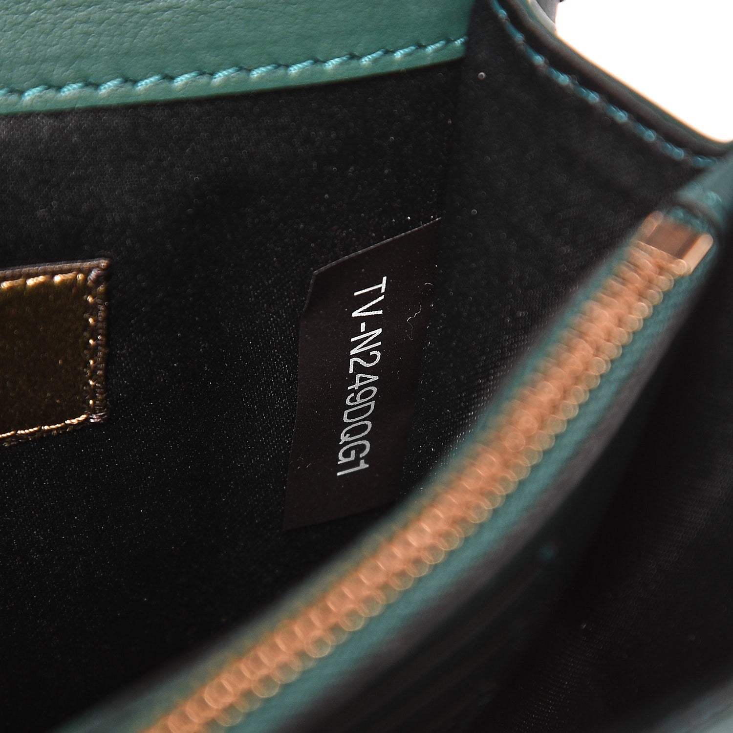 Valentino Garavani Calfskin Panther Mini Rockstud Wallet on Chain Emerald 7 of 7
