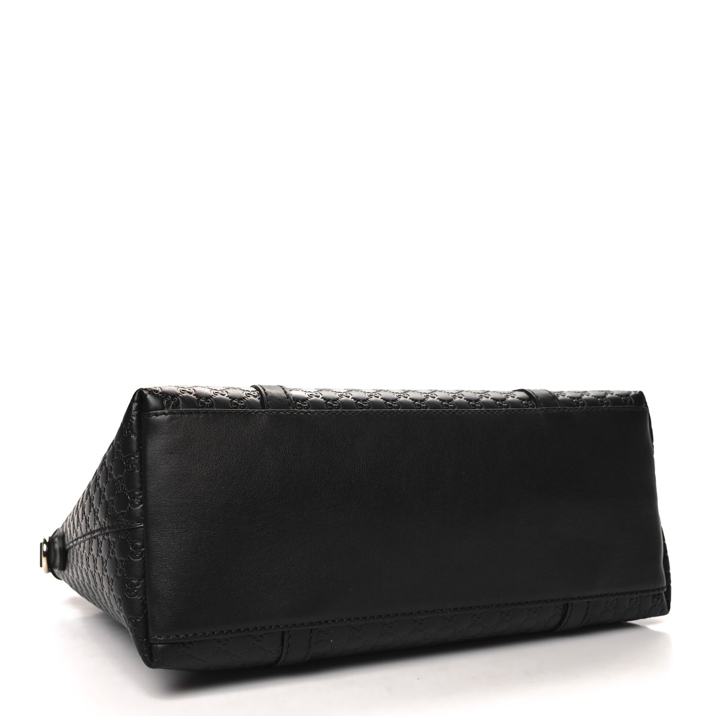 Soft Microguccissima Small Zippered Satchel Black