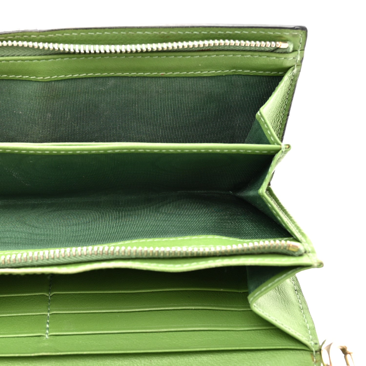 Valentino Garavani Calfskin Rockstud Wristlet Travel Wallet Green 7 of 17