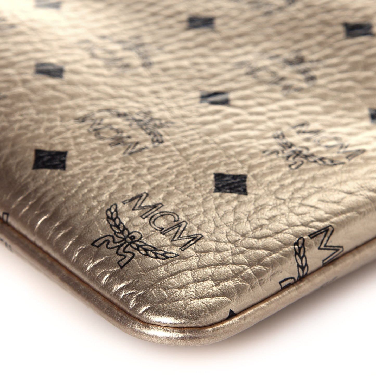 Metallic Visetos Medium Crossbody Pouch Berline Gold