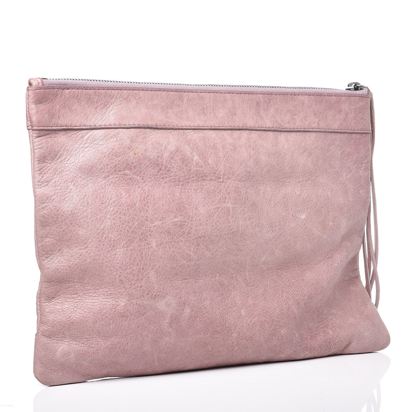 Agneau Classic Hardware Zip Clutch Lilac