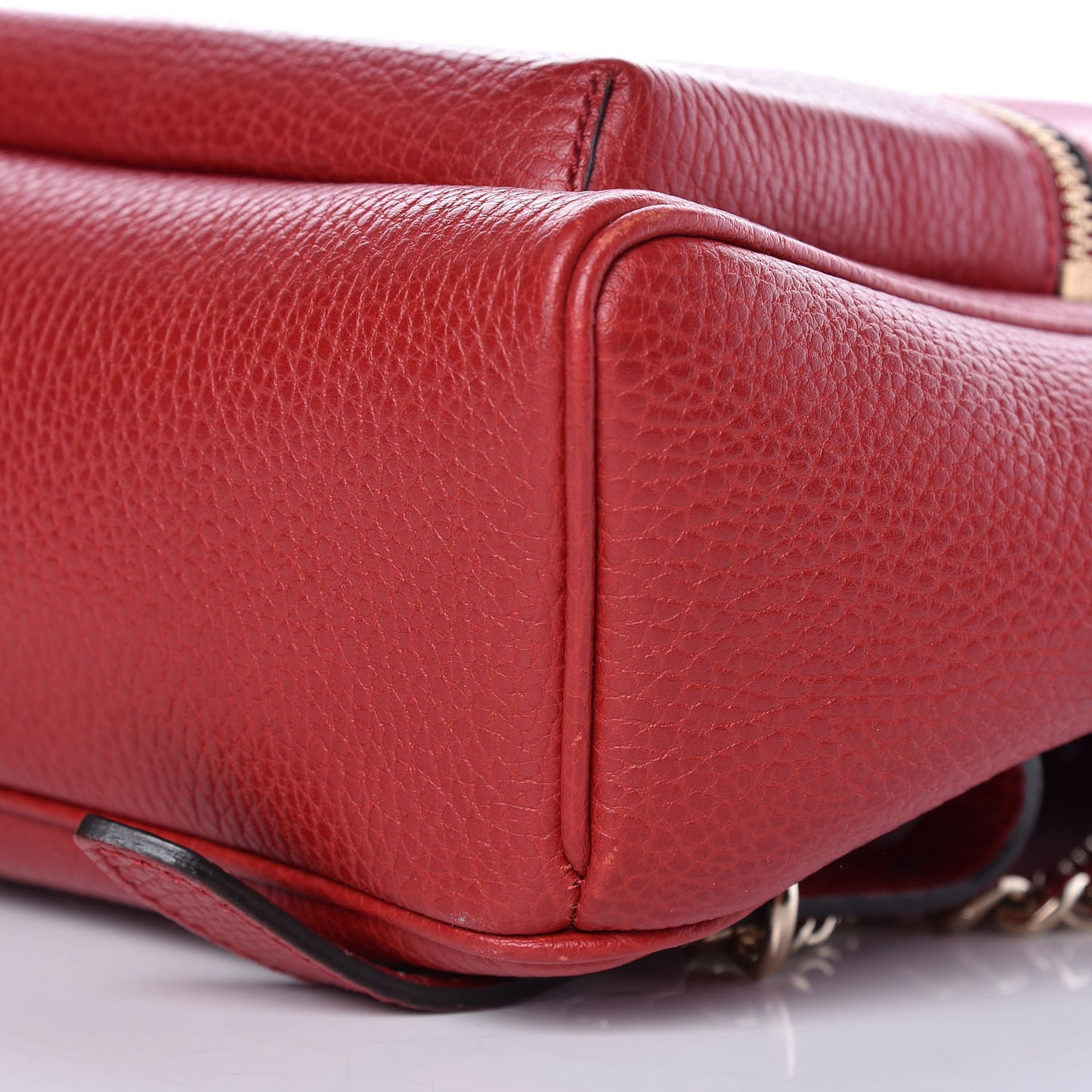 Pebbled Calfskin Soho Chain Backpack Red