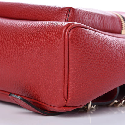 Gucci Pebbled Calfskin Soho Chain Backpack Red 10 of 10