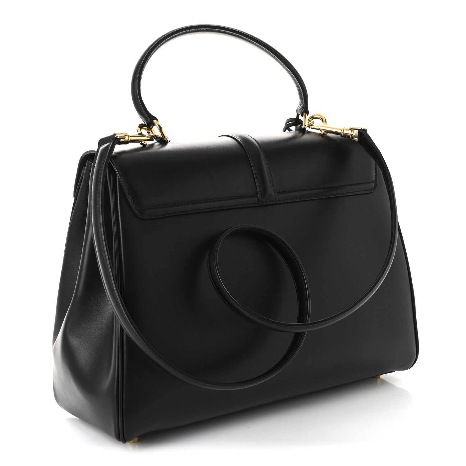 Celine Satinated Calfskin Medium 16 Top Handle Bag Black 3 of 11