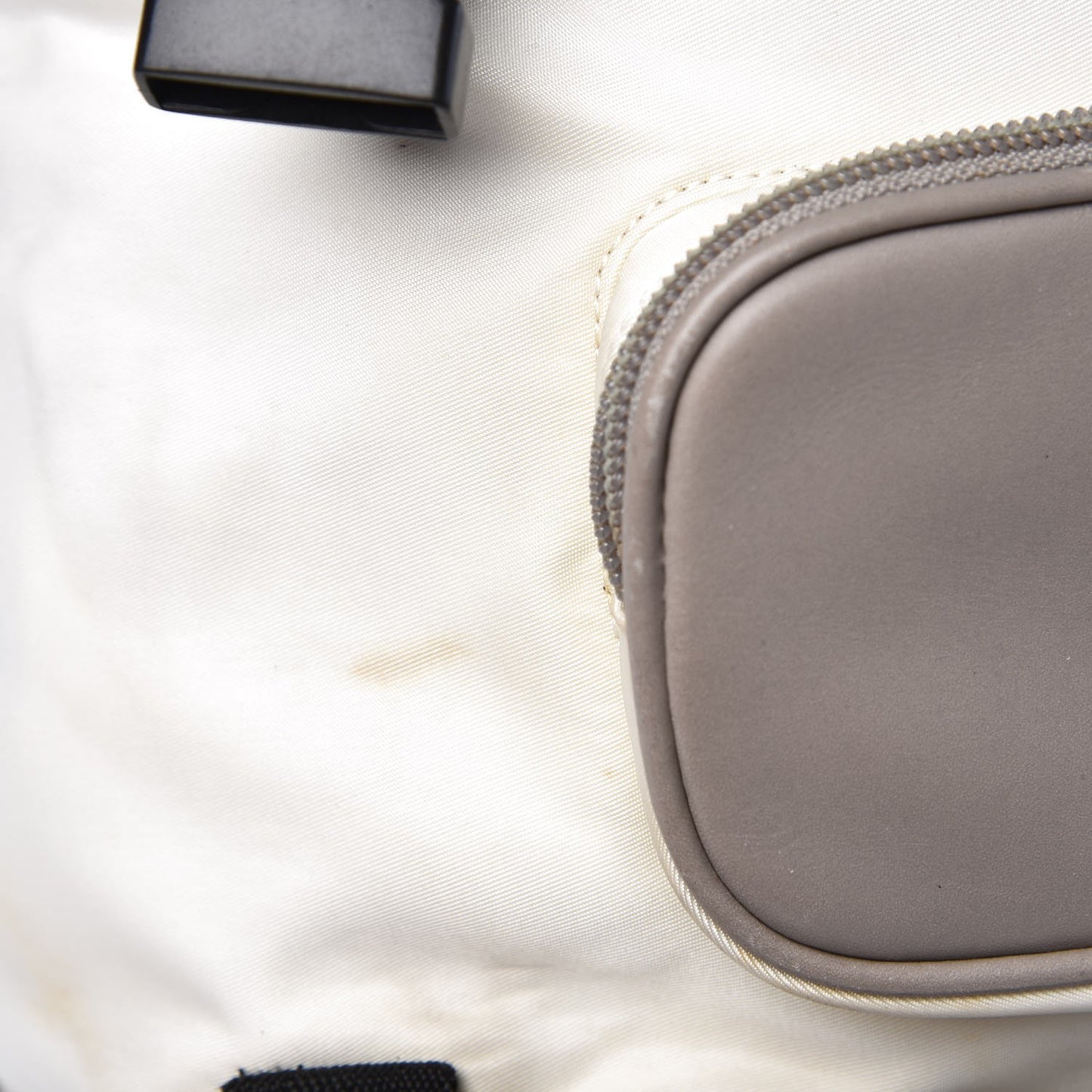 Nylon Calfskin CC Backpack White Gray