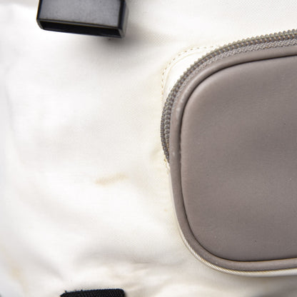 Chanel Nylon Calfskin CC Backpack White Gray 12 of 30