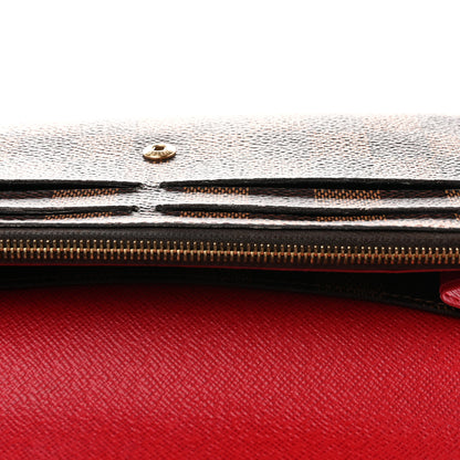 Louis Vuitton Damier Ebene Emilie Wallet Red 8 of 8